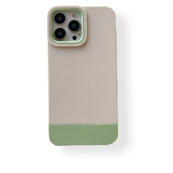 For iPhone 12 / 12 Pro - 3 in 1 Designer phone Case in White / Green