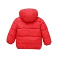 thumbnail image 6 of GYRATEDREAM Infant Baby Winter Coat Cute Teddy Bear Hooded Padded Jacket Warm Fleece Outerwear Windproof Toddler Boys Girl Winter Clothes for 1-2Y Red, 6 of 9