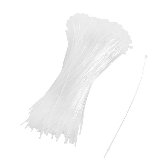 Unique Bargains 500 Pcs White 5" 130mm Plastic Snap Lock Pins Loop Tag Fastener
