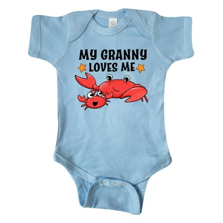 

Inktastic My Granny Loves Me- cute crab family Gift Baby Boy or Baby Girl Bodysuit