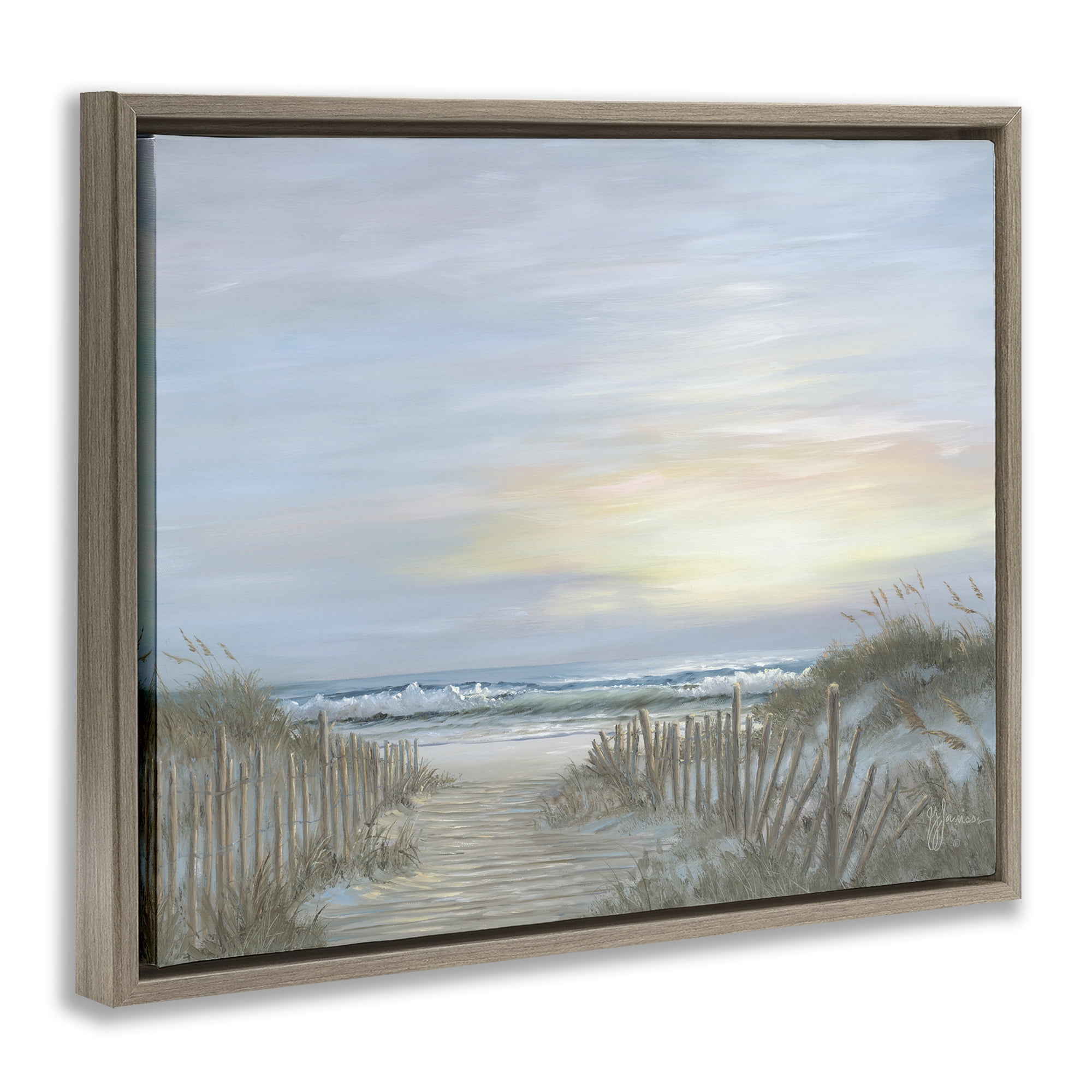Stupell Industries Serenity Path Sunset Brown Framed Floater Canvas Wall Art, design by Georgia Janisse