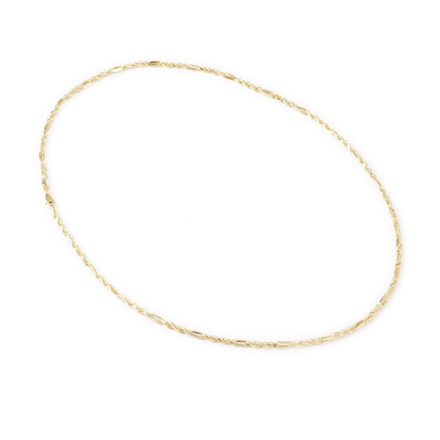 Cadena Torsal Figaro Ametrinaa 3mm Oro Italiano Hueco 10k 60cm