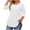White, variant on Staron Women's Casual Loose 3/4 Sleeve T-Shirt Round Neck Plus Size Top Basic Comfy Relaxed Blouse, Navy 3XL