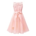 thumbnail image 2 of Manyakai Kids Girls Sequined Princess Dress Lace Chiffon Flower Girls Dress Wedding Prom Party Gowns Pearl Pink 14, 2 of 7