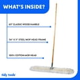thumbnail image 4 of Tidy Tools Industrial Dust Mop for Floor Cleaning, Floor Mop Wood Handle, 36 Inch Cotton Head, White, 4 of 8