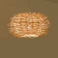 thumbnail image 5 of Fichiouy 40cm Weaving Rattan Ceiling Pendant Light Shade Bird Nest Hanging Lamp E27 Golden, 5 of 8