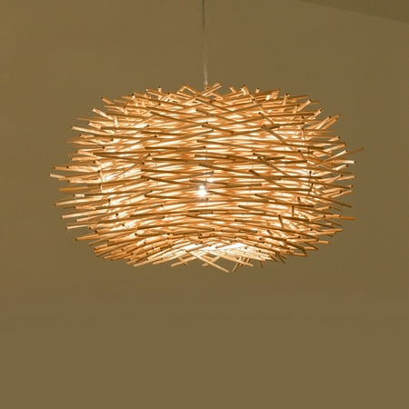 

OUKANING E27 Weaving Rattan Bird Nest Chandelier