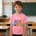 thumbnail image 2 of Kids ABC Tshirt Pink | Boys Alphabet Graphic Tee 100% Cotton Soft Shirt for Kids & Big Kids 3-10 Years | Educational Playwear for School & Casual,Size 7 T, 2 of 9