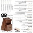 thumbnail image 2 of Knife Set,18 Piece Kitchen Knife Set with Block Wooden and Sharpener, Professional High Carbon German Stainless Steel Chef Knife Set, Ultra Sharp Full Tang Forged White Knives Set, 2 of 4