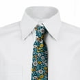 thumbnail image 3 of Necktie, Vintage Flowers Theme, 3.7", Sea Blue Mustard, by Ambesonne, 3 of 4