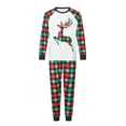thumbnail image 5 of Family Matching Christmas Pajamas, Baby Romper/Elk Print Long Sleeve Tops and Plaid Pants Sleepwear Set, 5 of 10