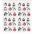 thumbnail image 3 of Ambesonne Winter Shower Curtain, Penguins Merry Xmas, 69"Wx70"L, Dark Coral White Black, 3 of 3