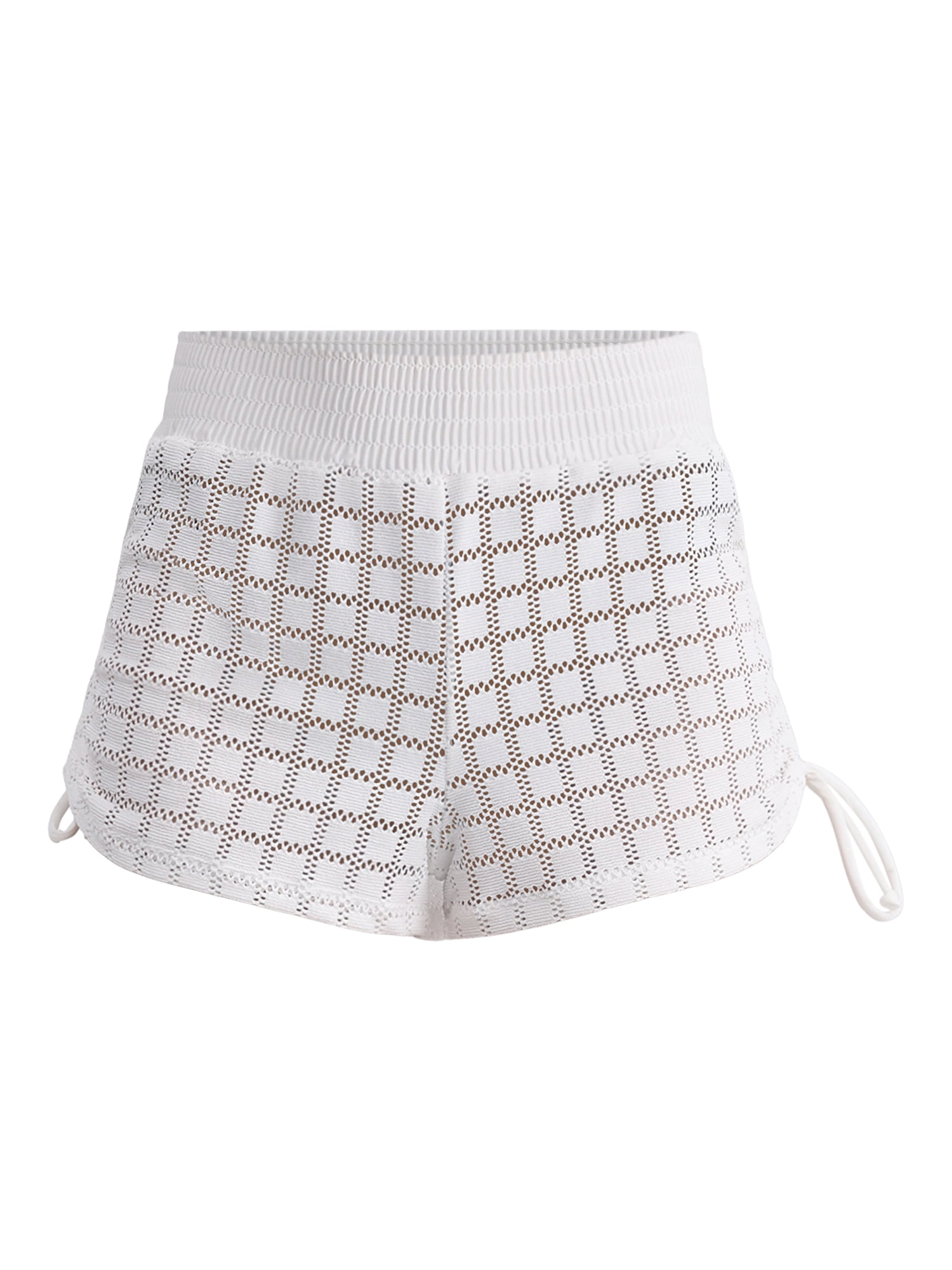 No Boundaries Crochet Swim Coverup Shorts, Women's