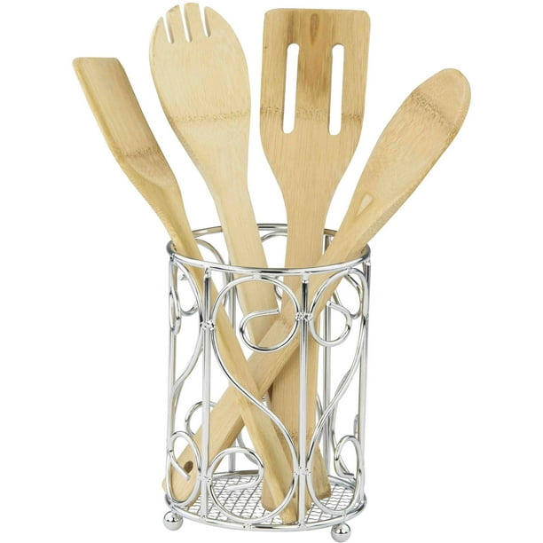 Home Basics Cutlery Holder, Chrome