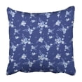 thumbnail image 1 of BOSDECO White Ditsy Floral Pattern In Small Blue Flowers On Fabrics Tiny Abstract Cute Pillowcase Cover 16x16 inch, 1 of 1