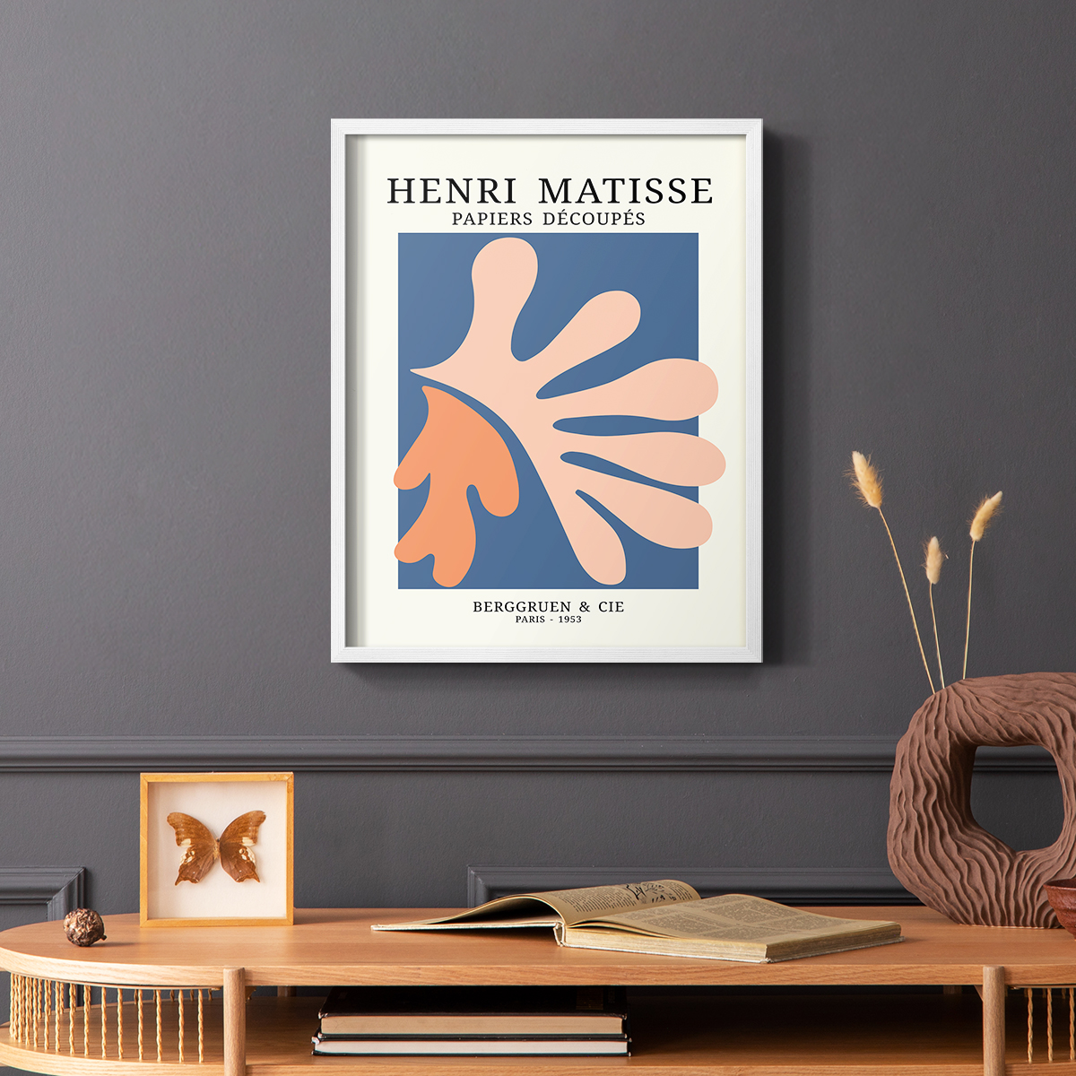 Matisse CDVII in White Solid Wood Framed Print No Nail Hanging