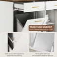 thumbnail image 4 of 4 EVER WINNER Rolling Kitchen Island with Trash Can Storage, Mobile Kitchen Island on Wheels, Kitchen Cart with Spice Rack, Towel Rack & Adjustable Shelves, Kitchen Storage Cart on Wheels, White, 4 of 8
