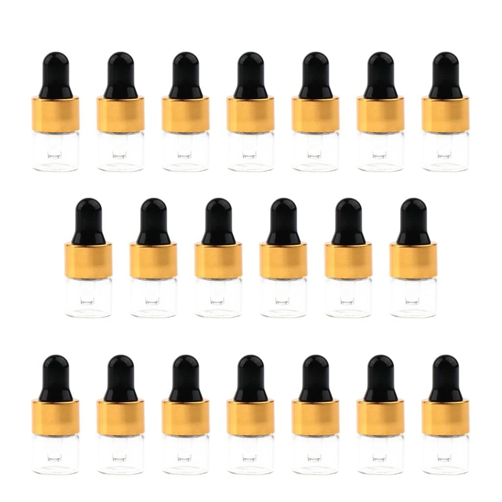 20 Pcs Glass Bottle with Dropper Refillable Glass Eye Drop Bottles