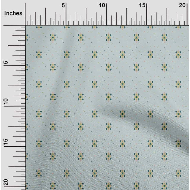 oneOone Viscose Jersey Fabric Diamond & Triangle Geometric Printed Fabric 1 Yard 60 Inch Wide