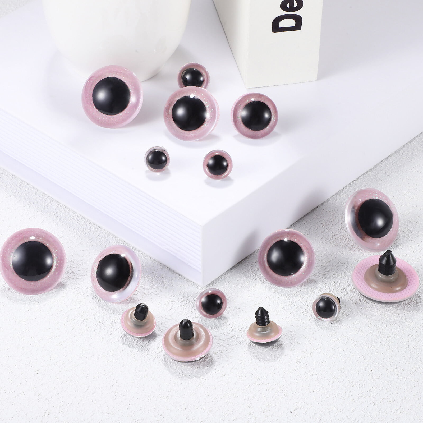 100pcs Plastic Eyes And Gasket 8mm Plastic Safety Eyes Doll Eyes For Teddy  Bear Doll Stuffed Animals Puppet Doll Making