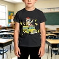 thumbnail image 2 of Toddler Boys T-shirt Raccoon School Bus Print Short Sleeve Crew Neck Youth Tees Size 2-3T, 2 of 4