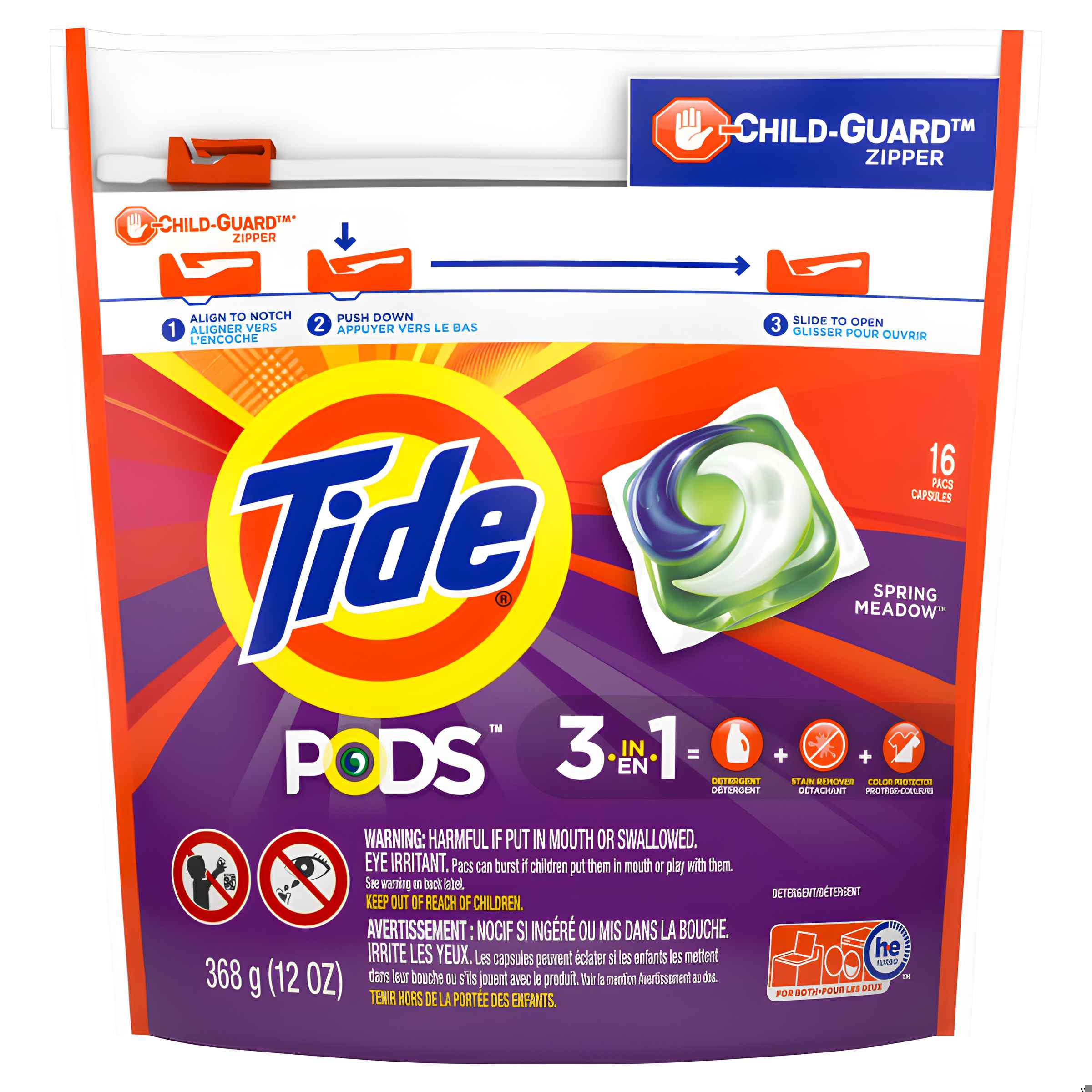 Detergente De Ropa Concentrado Capsulas 3 En 1 16 Pods - Tide