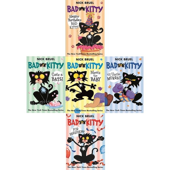 Pre-Owned Bad Kitty 5 Book Set: Bad Kitty for President / Bad Kitty Meets the Baby / Bad Kitty Vs Uncle Murray / Bad Kitty Gets A Bath / Happy Birthday, Bad Kitty (Bad Kitty)