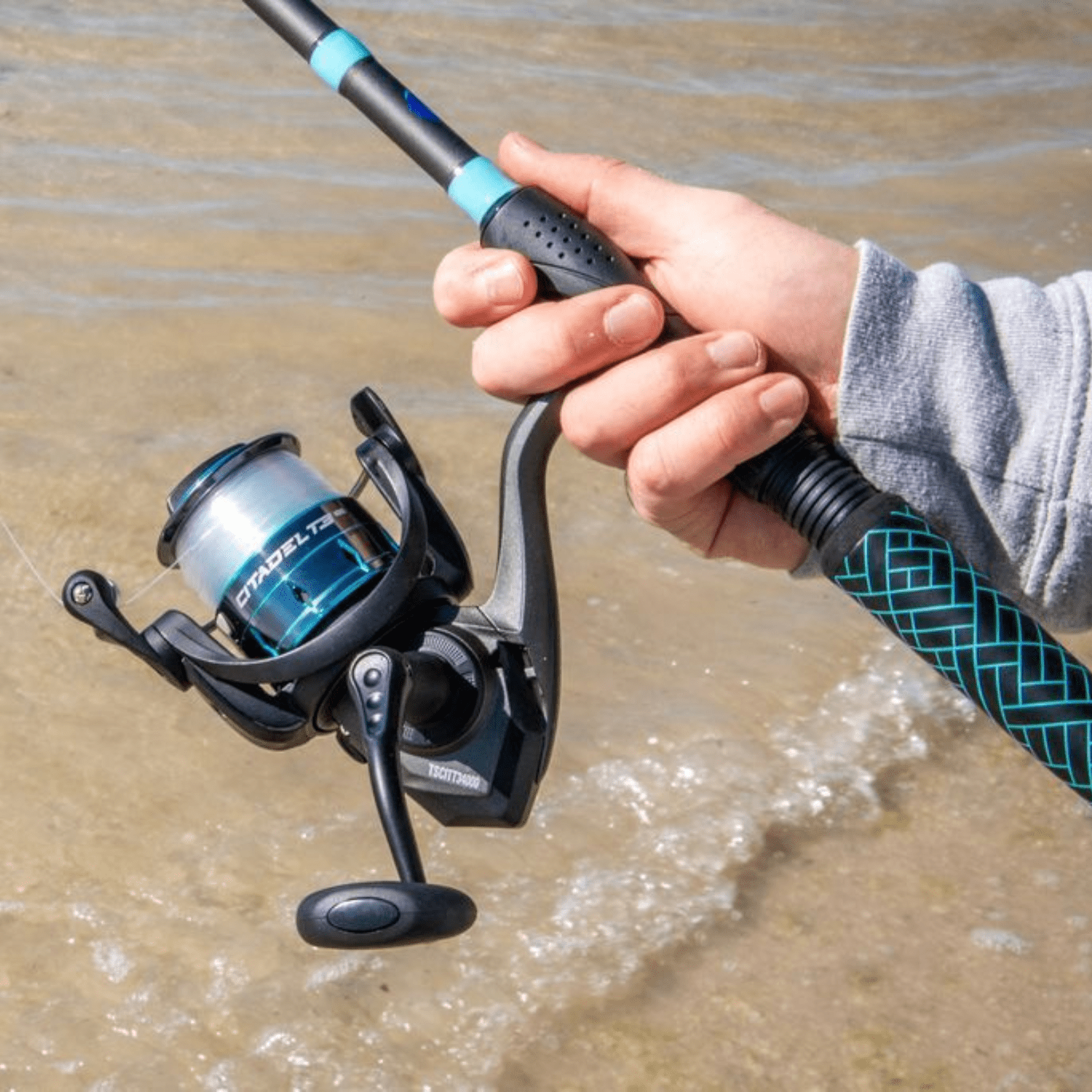Tsunami Spinning Fishing Combo, 7‑Foot Medium Action, 2‑Piece, Saltwater