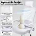 thumbnail image 4 of Nexthro Ergonomic Office Chair, 400 LBS Computer Chairs with Adjustable Lumbar Support, Breathable Mesh Desk Chair Ergonomic with Thickened Cushion, Comfy Home Office Desk Chair (White/Lavender), 4 of 7
