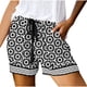 thumbnail image 1 of Pantalones Cortos de Tamaño Más Grande para las Mujeres Imprimir Cómodo Cordón Casual Elástico de la Cintura Bolsillo Pantalones Cortos Sueltos, 1 of 5