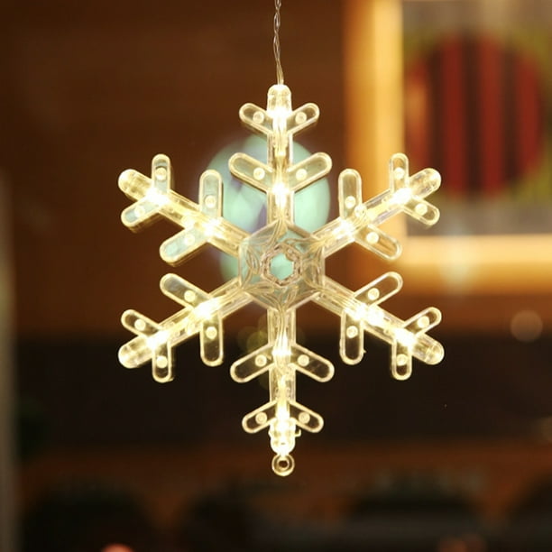 Lumière de fenêtre, décoration de Noël lumière suspendue avec ventouse LED  blanc chaud fonctionnement sur batterie lumières de Noël