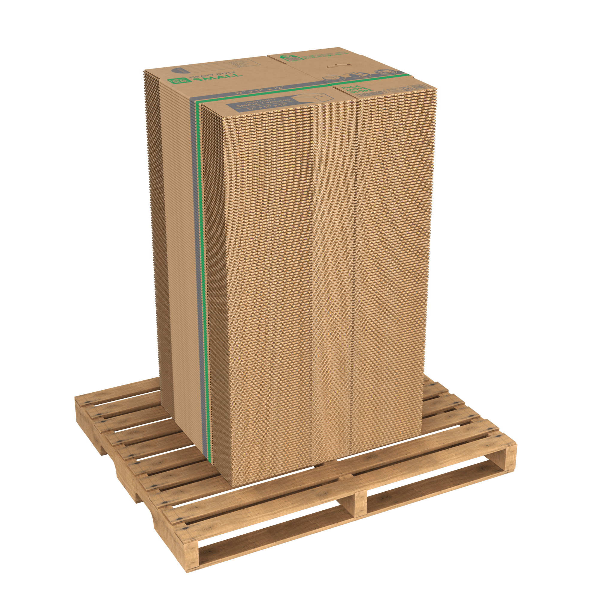 Pen+Gear 17" x 11" x 12" Small Heavy Duty Moving Boxes, 135-Count Pallet