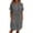 Dark Gray, variant on Summer Shirt Dresses for Women with Pockets Button V Neck Knee Length Dress Roll Up Short Sleeve Shift Dress Comfortable Relaxed Fit Daily Wear