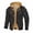 Black, variant on Mens Flannel Hoodie Jacket Long Sleeve Plaid Shirts Jacket Full Zip Quilted Lined Jackets Thermal Hooded Coats Outerwear Wine M