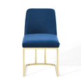 thumbnail image 5 of Modway Amplify Sled Base Performance Velvet Dining Side Chair in Gold Navy, 5 of 8