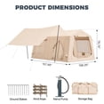 thumbnail image 4 of Dateyes 13x9 FT Inflatable Camping Tent for 8-10 Person, All-Season Blow Up Tent with Stove Jack and Extended Canopy, Easy Setup Portable Air Tent for Family Glamping, Beige, 4 of 8