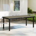 thumbnail image 2 of 74.8" Rectangular Outdoor Patio Dining Table for 8, Weather-Resistant HDPE Wood-Like Top & Aluminum Frame, Natural Wood and Black Garden Table for Backyard, Poolside, and Porch, 2 of 7