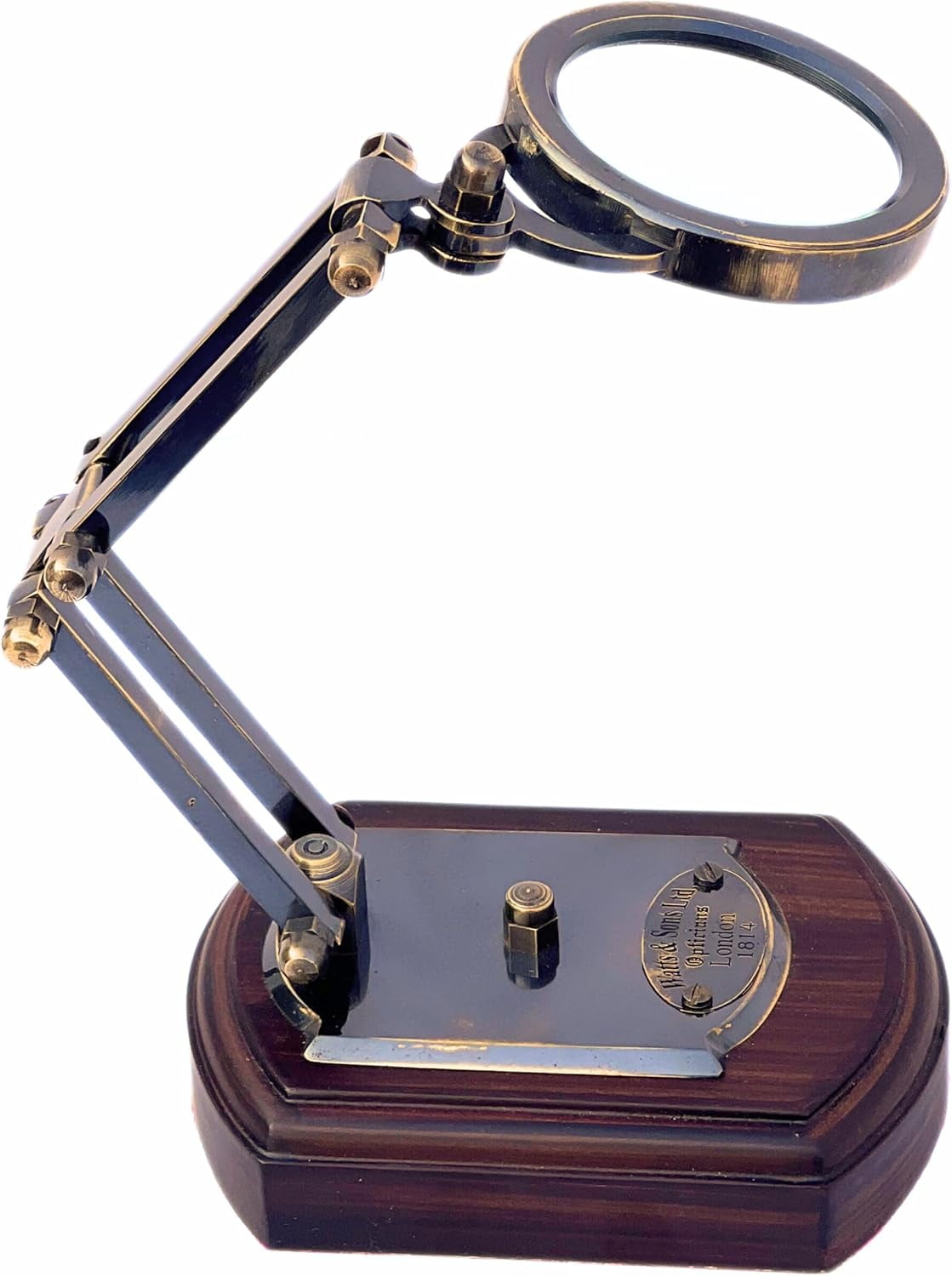 Antique Brass Magnifying Glass – Vintage Design with Coated Lens, Perfect for Reading News, Maps, and Optical Use, Unique Decorative Piece for Home & Desk Décor