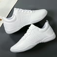 thumbnail image 4 of GlideMoves White Cheer Shoes Girls Jump Tumbling Women Exercise Aerobic Fitness Dance Training Youth School Student Team Athletic Competition 2125 Women 7.5, 4 of 7