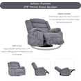 thumbnail image 6 of Power Swivel Rocker Recliner Chair for Adults with Massgae and Heat, USB and Type-C Charging Port, Infinite Position, Electric Glider Rocking Chairs for Living Room, Nursery, 6 of 10