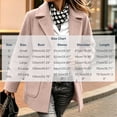 thumbnail image 3 of Wool Coats for Women Double Breasted Lapel Collar Trench Coat Elegant Winter Jackets Ladies Solid Plain Pea Coat for Work Office Casual Pink XXXL, 3 of 7