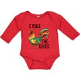 thumbnail image 3 of Inktastic Farmer I Rule The Roost Rooster Boys or Girls Long Sleeve Baby Bodysuit, 3 of 5