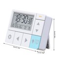 thumbnail image 4 of Temporizador digital LCD electrónico Calendario extraíble portátil Modos múltiples Botón de control Cuenta regresiva Oficina de cocina Reloj despertador Blanco Inevent HA059403-01B, 4 of 7
