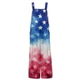 thumbnail image 5 of JULMCOMO American Flag Jumpsuits for Women Independence Day Cotton Wide Leg Patriotic Rompers Red White Blue Sleeveless 4th of July Outfits with Pockets Dark Blue XL, 5 of 6