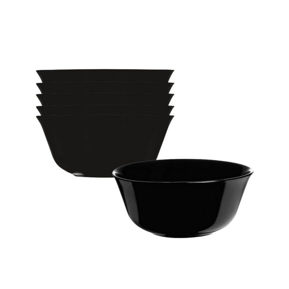Carine 310 Ml Juego 4 Bowls De Opal Tazón Negro Para Cereal
