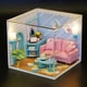thumbnail image 2 of Casa de muñecas en miniatura con muebles de madera y LED. Kit de casa de muñecas en miniatura. S2004, 2 of 8