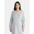 thumbnail image 2 of Time and Tru Women's Maternity French Terry Sweatshirt Dress with Long Sleeves, Sizes S-XXL, 2 of 5