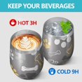 thumbnail image 4 of 12oz Stemless Wine Tumblers Dog Paw and Bone Vacuum Insulated Stainless Steel Travel Tumbler Cups Mug with Lid and Straw for Champaign,Cocktail,Beer with Cleaning Brush, 4 of 5