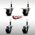 thumbnail image 2 of 3 Inch SS Hard Rubber Swivel 3/4 Inch Expand Stem Caster Set 2 Total Lock Brakes, 2 of 2