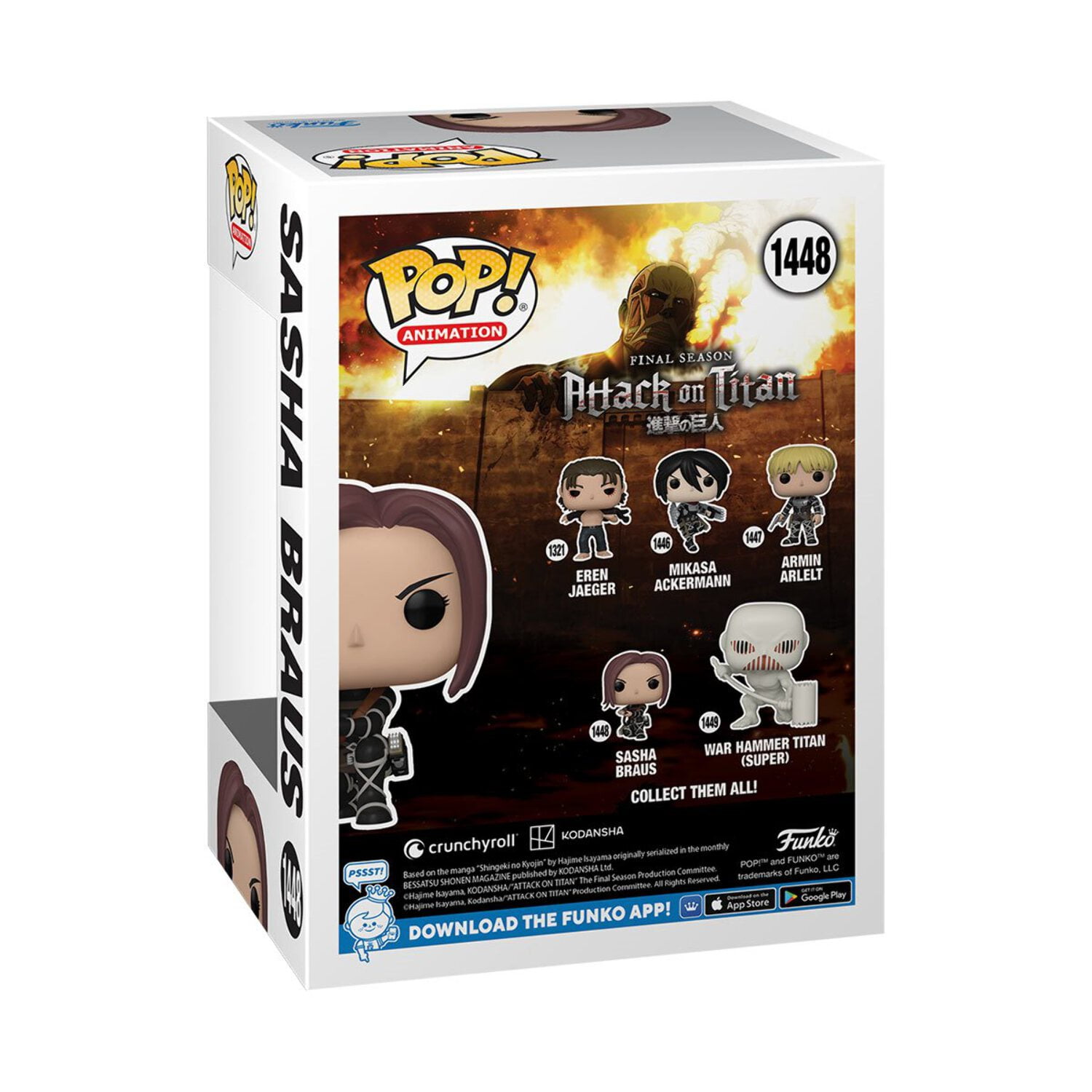 AoT Sasha Braus Funko Pop! Vinyl Figure #1448, Not Mint